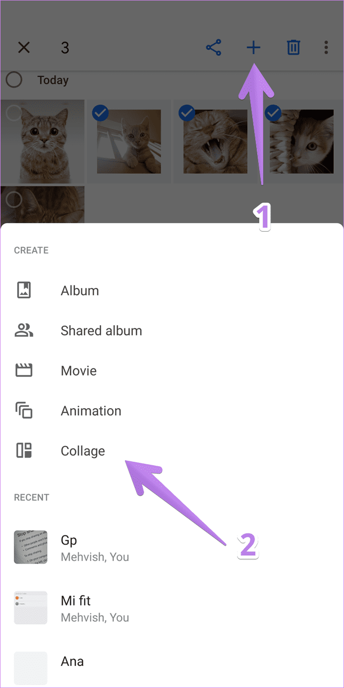 Создание коллажа в google photos на мобильном телефоне и компьютере 15