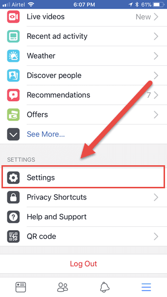 Скрыть на Facebook I OS 1