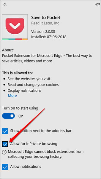 Как включить расширения в приватном режиме в Microsoft Edge II 1