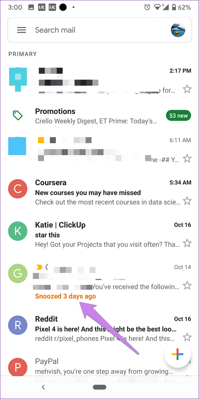 Отложить в Gmail Включить Отключить 3