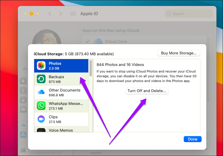 Mac освобождает хранилище iCloud 3