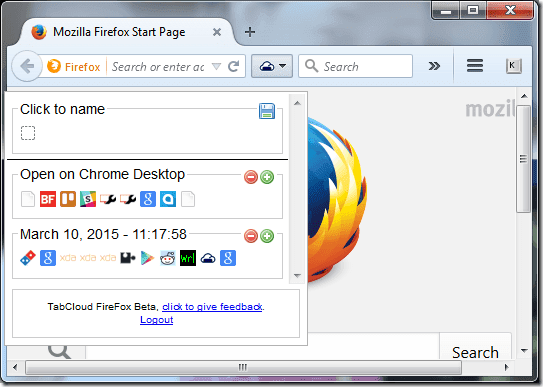 Облако вкладок Firefox