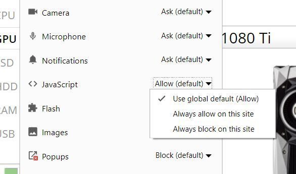 Отключить Javascript и Flash