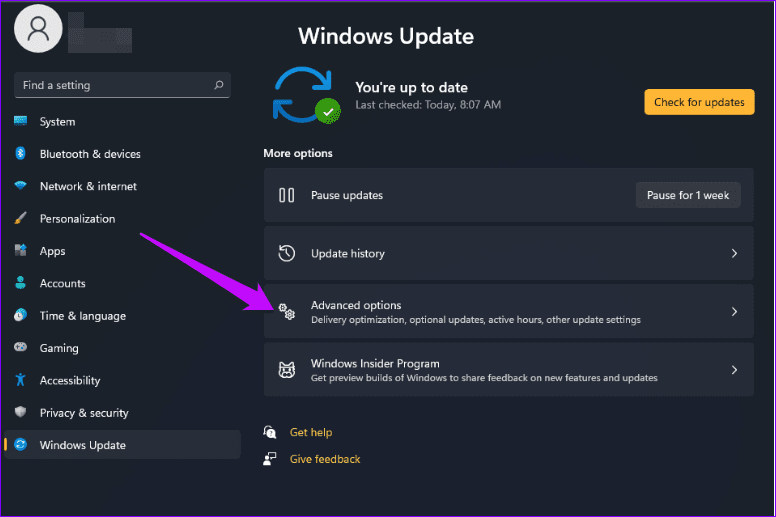 Дополнительные параметры обновления Windows w11