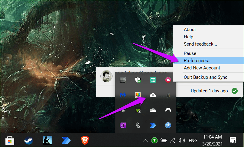 Изменение местоположения папки Google Диска в Windows 10 1