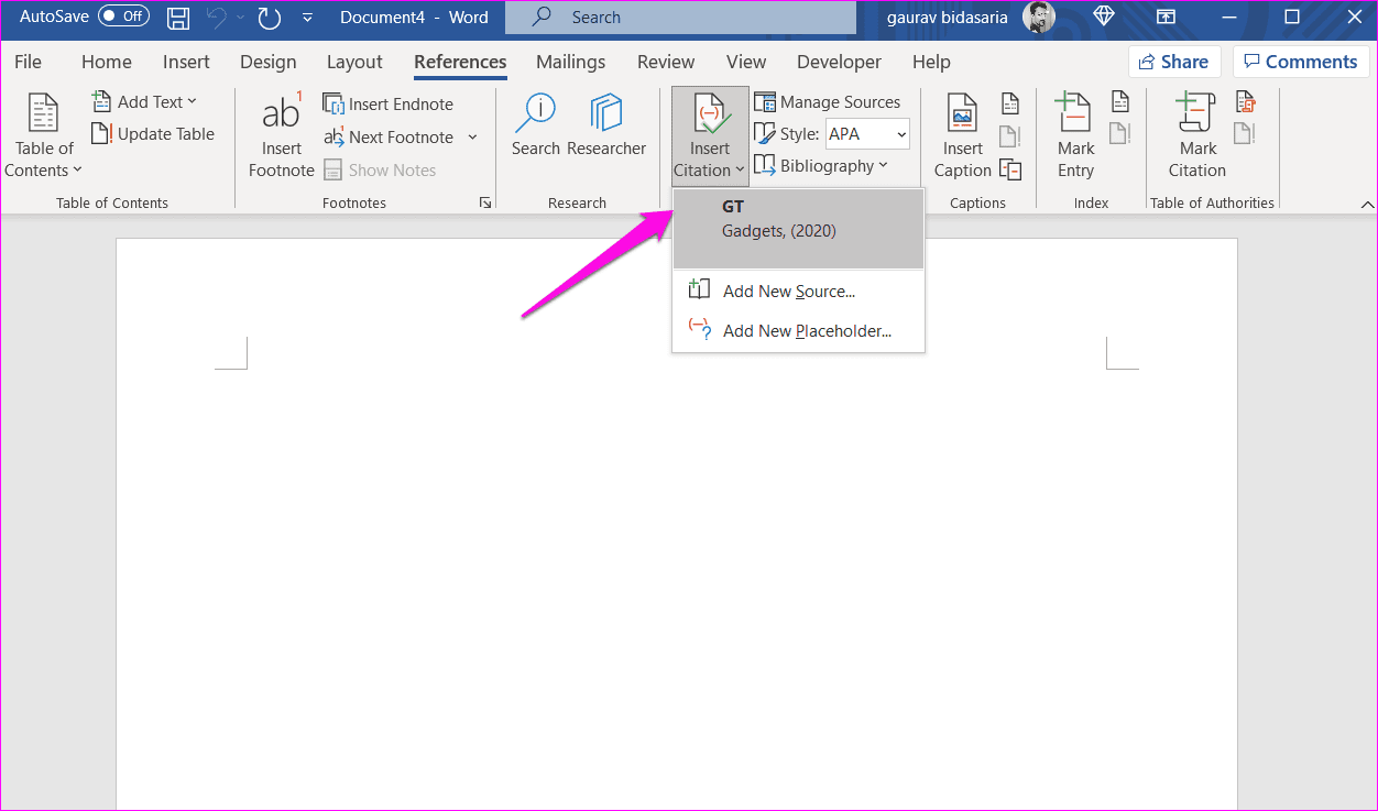 Как добавить цитаты и библиографию в Microsoft Word 16