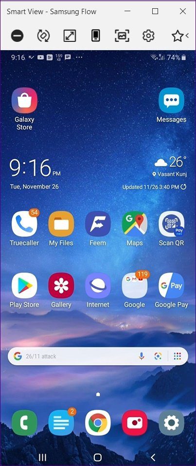 Приложение Microsoft Your Phone против Samsung Flow 20