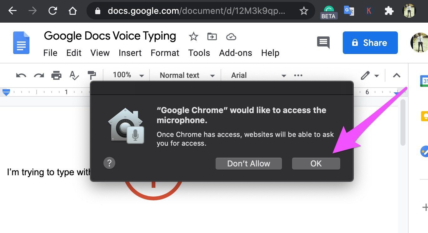 Исправлена ​​ошибка, из-за которой не работал голосовой набор в документах Google 03
