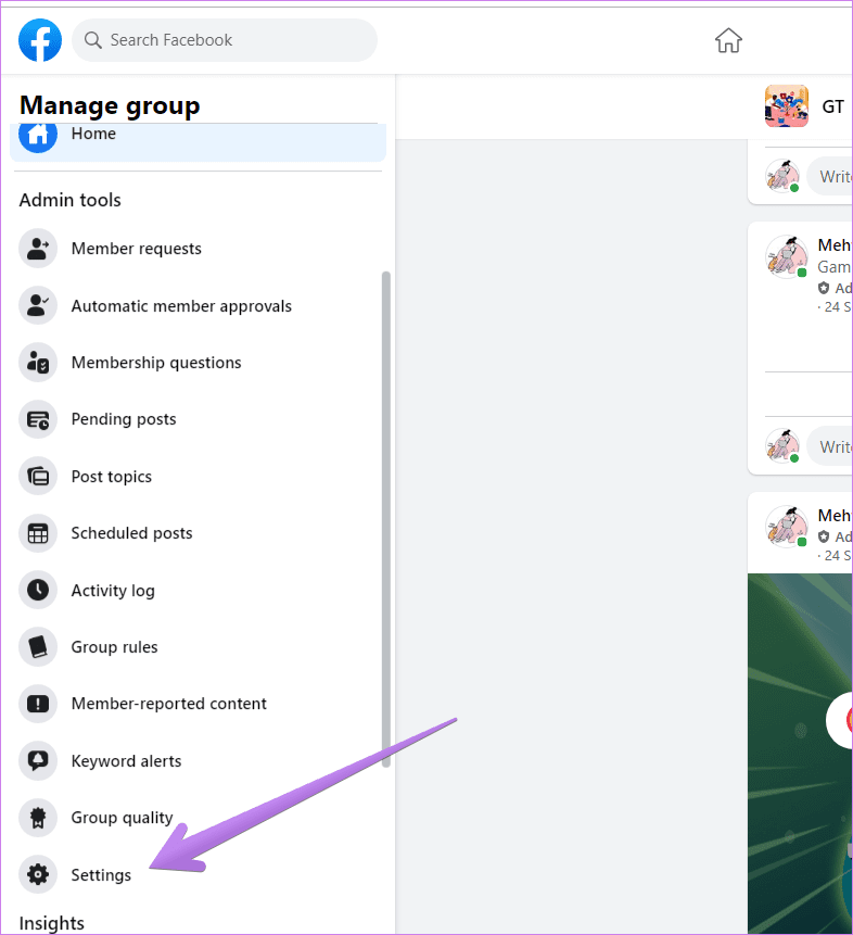 Как изменить настройки группы facebook 3