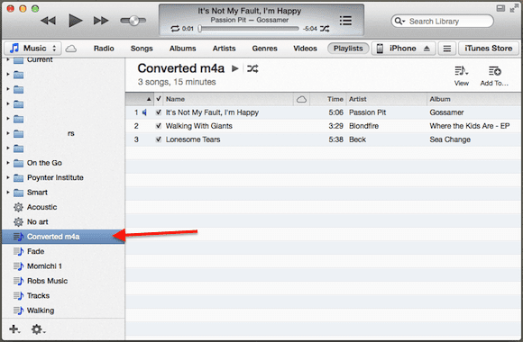 Создан плейлист I Tunes