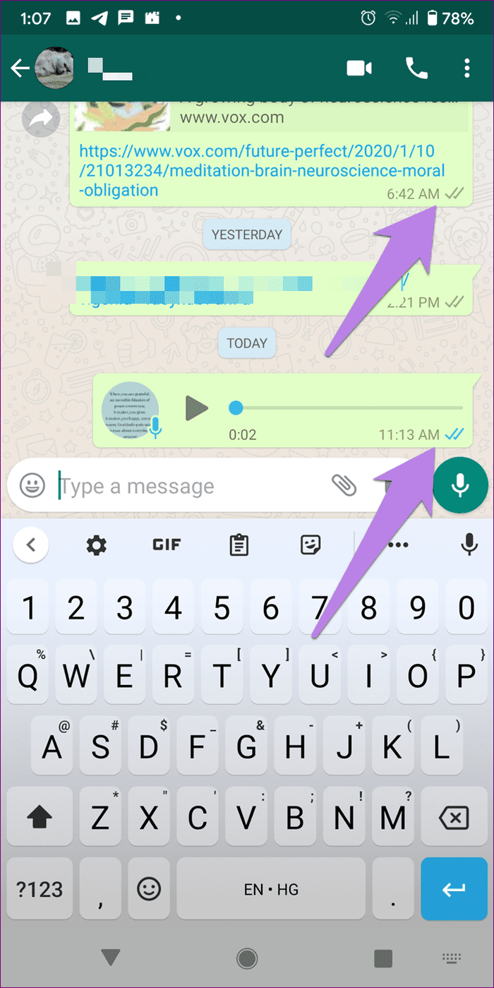 Что такое уведомления о чтении в WhatsApp 8