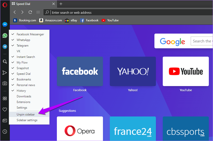 Opera Удалить новости и другие отвлекающие факторы 7