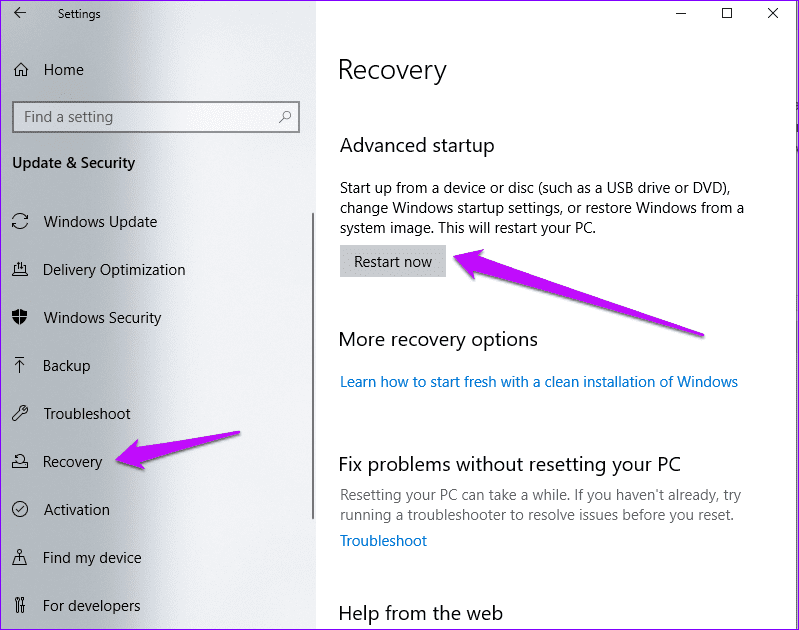 Вариант восстановления W10