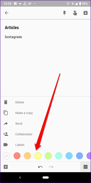Организация заметок Google Keep 7