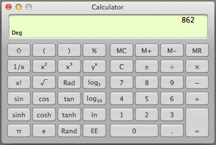 Калькулятор Mac Научный