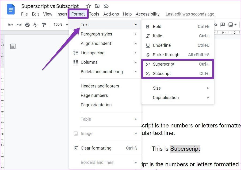 Форматировать текст в Google Docs