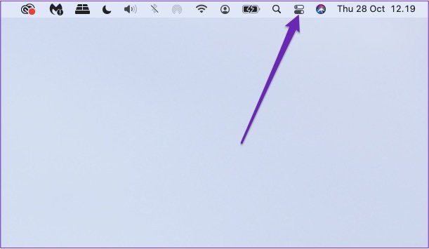 Выберите Центр управления Mac