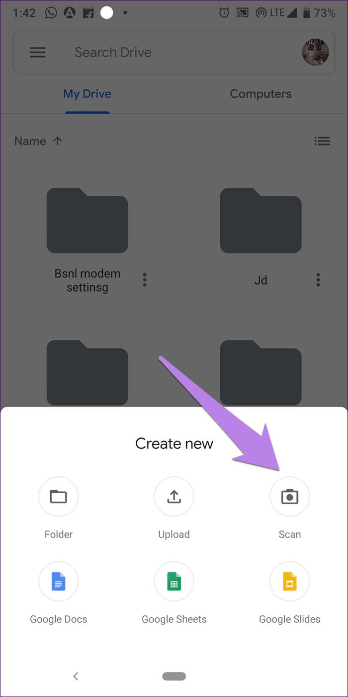 Добавить отсканированное изображение Документы Google 8