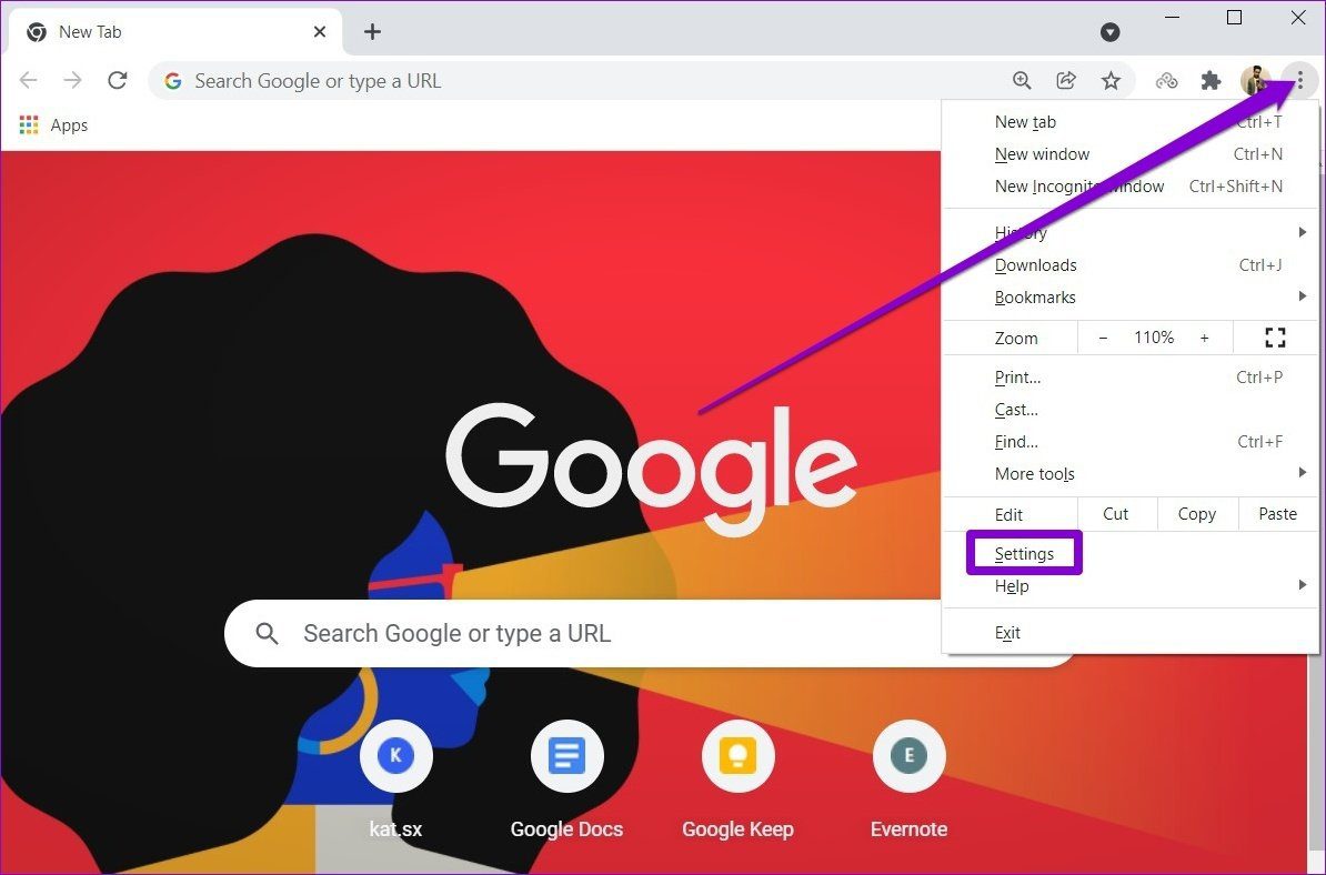 Откройте настройки в Chrome