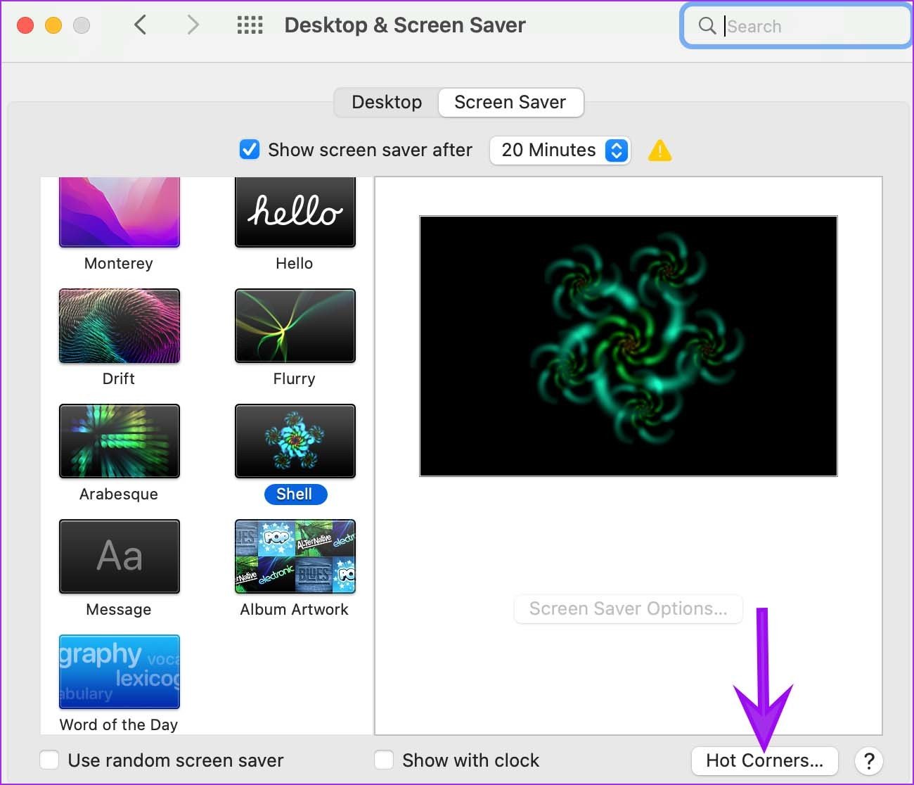 открыть активный угол Отключить быстрый угол для заметок на iPad и Mac