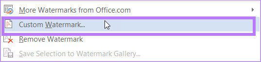 Настраиваемая доска Microsoft Word с водяным знаком