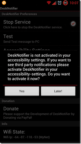 Настольный уведомитель Android 1