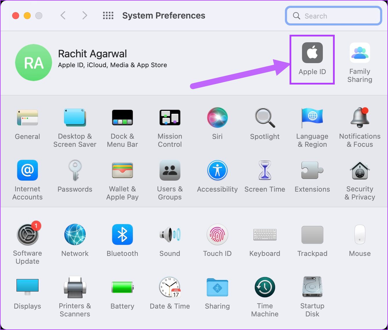 откройте свой Apple ID