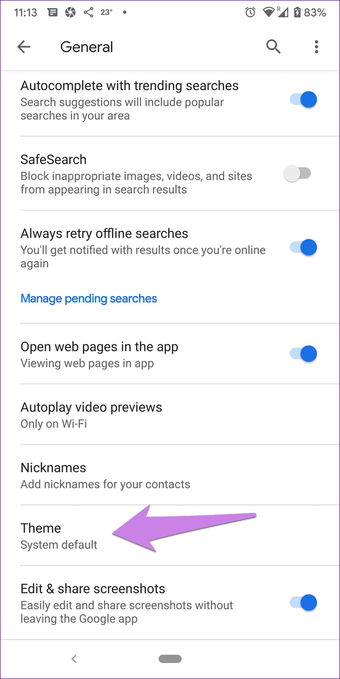 Отключить Google Apps в темном режиме 37