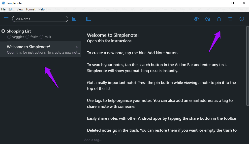 Simplenote против One Note 1