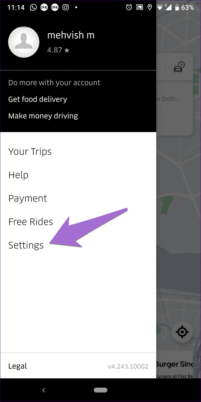 Удалить сохраненное место Uber 7