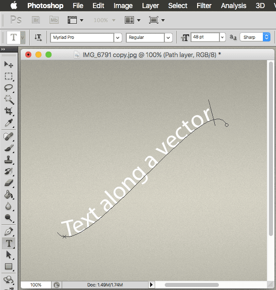 Photoshop Text Vector Path Text On