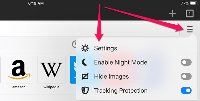 Удалить лучшие сайты и основные моменты Firefox 10
