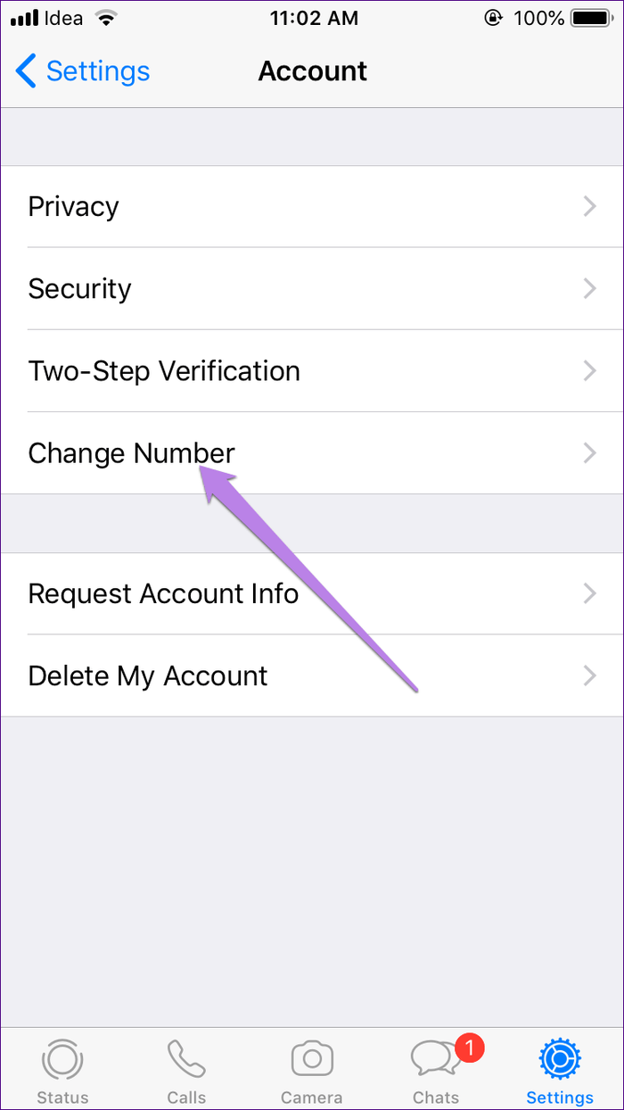 Изменить номер WhatsApp 6