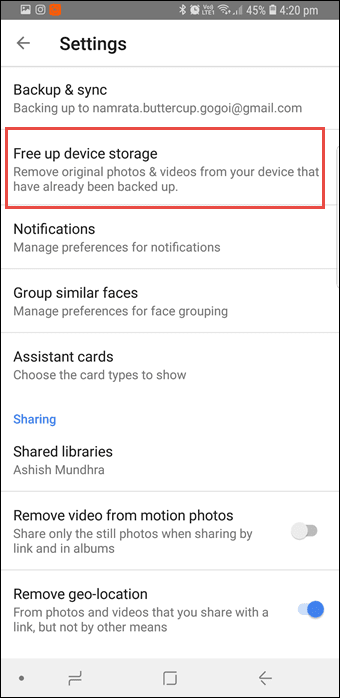 Удалить фотографии WhatsApp из Google Фото 10