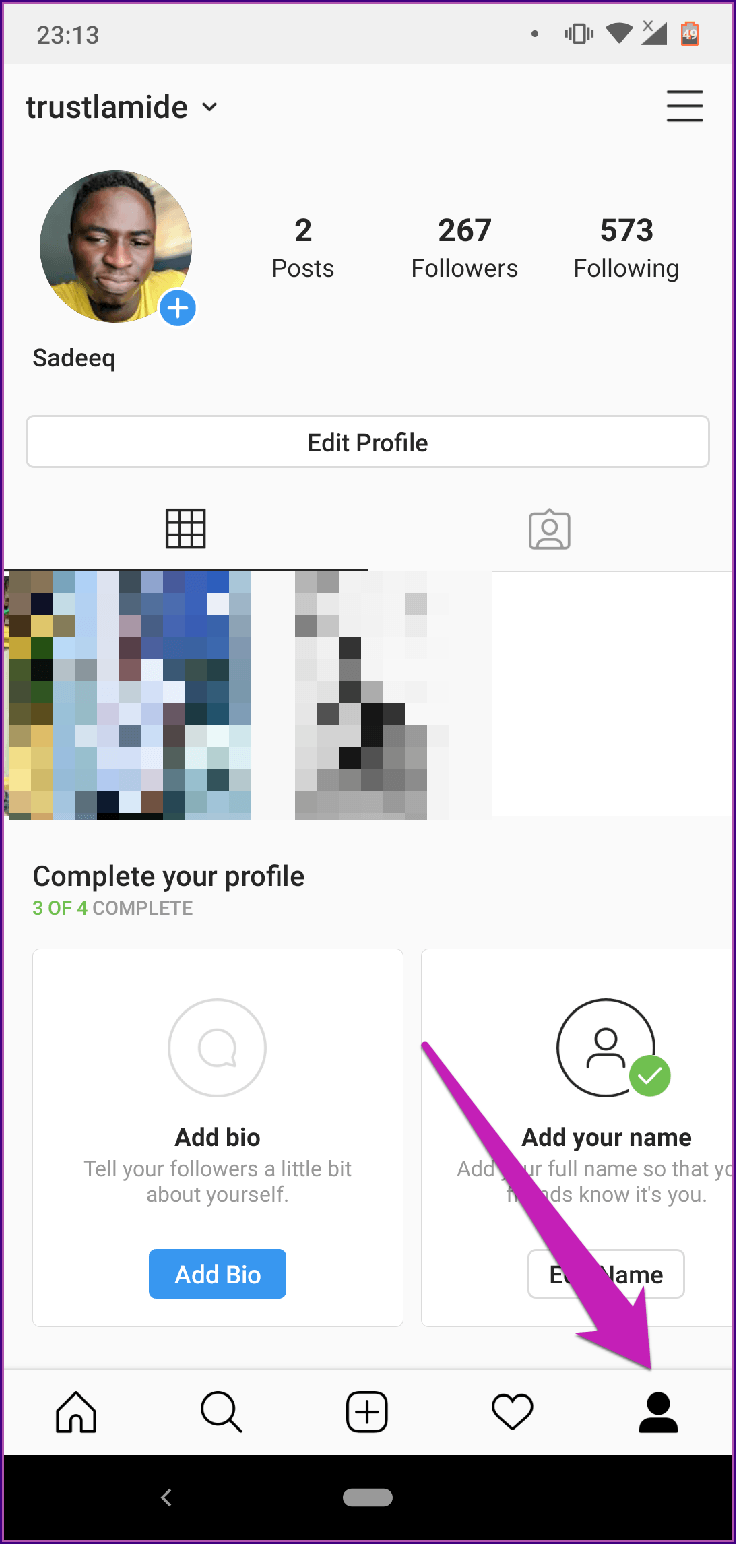 Найдите чей-то номер телефона в Instagram