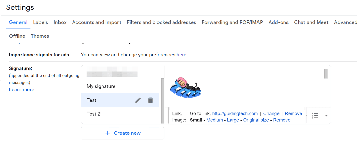 Добавить ссылку на изображение в подпись gmail 21