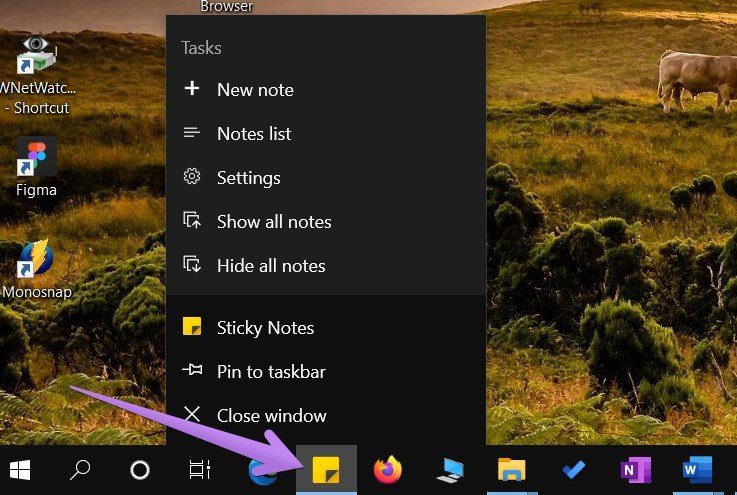 Как поставить ярлык заметок на рабочий стол Windows 10