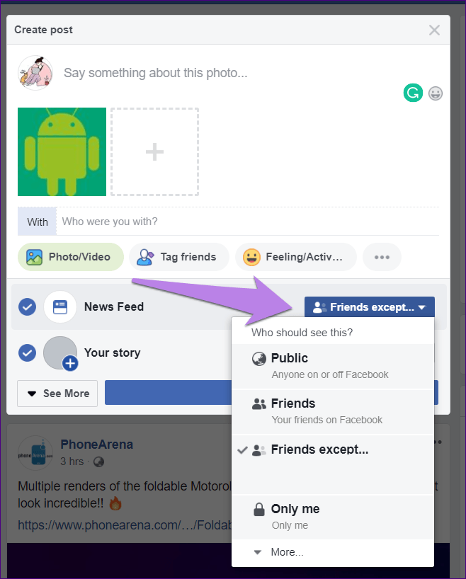 Лента новостей Facebook против истории 6