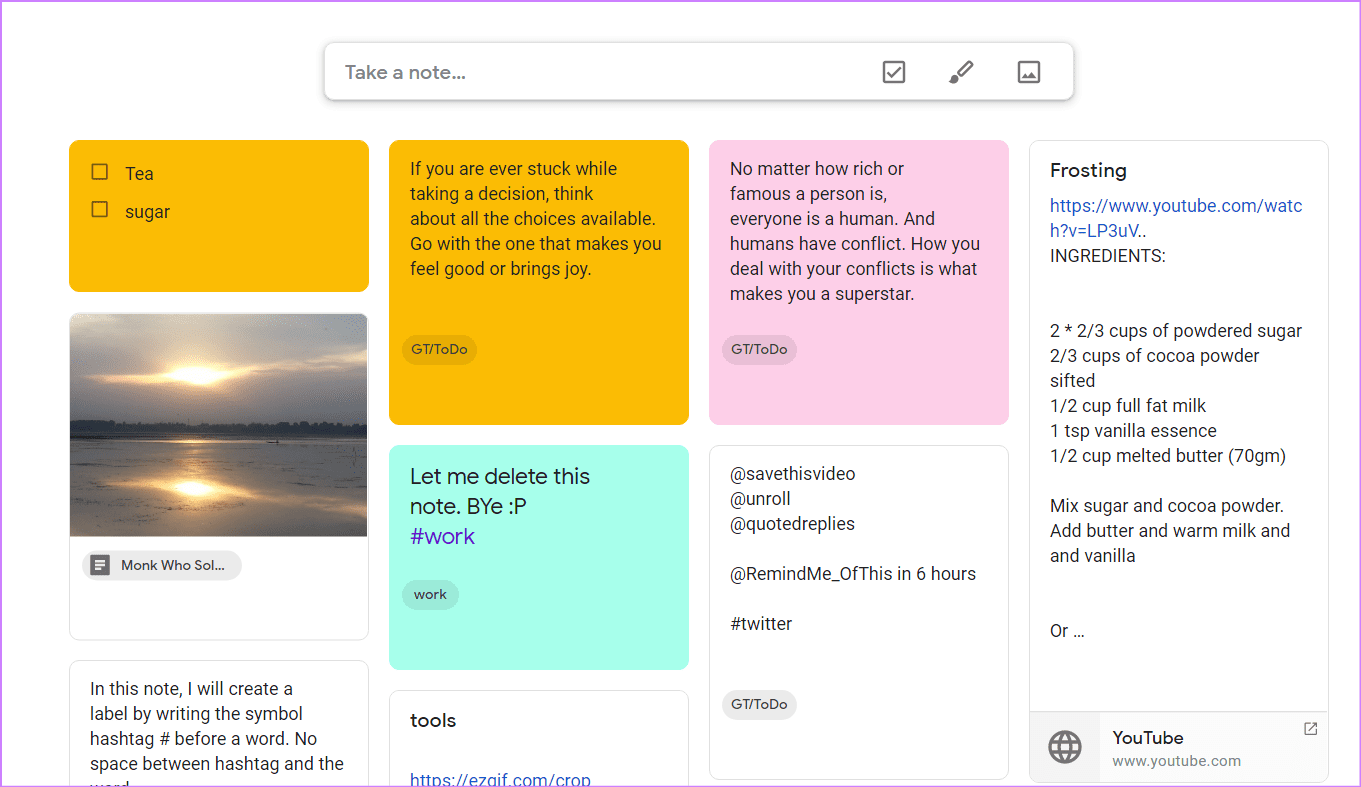 Липкие заметки против Google Keep 10