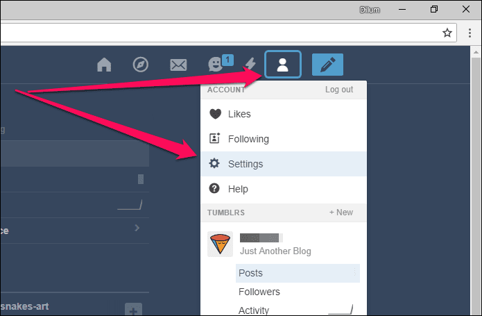 Tumblr Отключить обмен мгновенными сообщениями 1