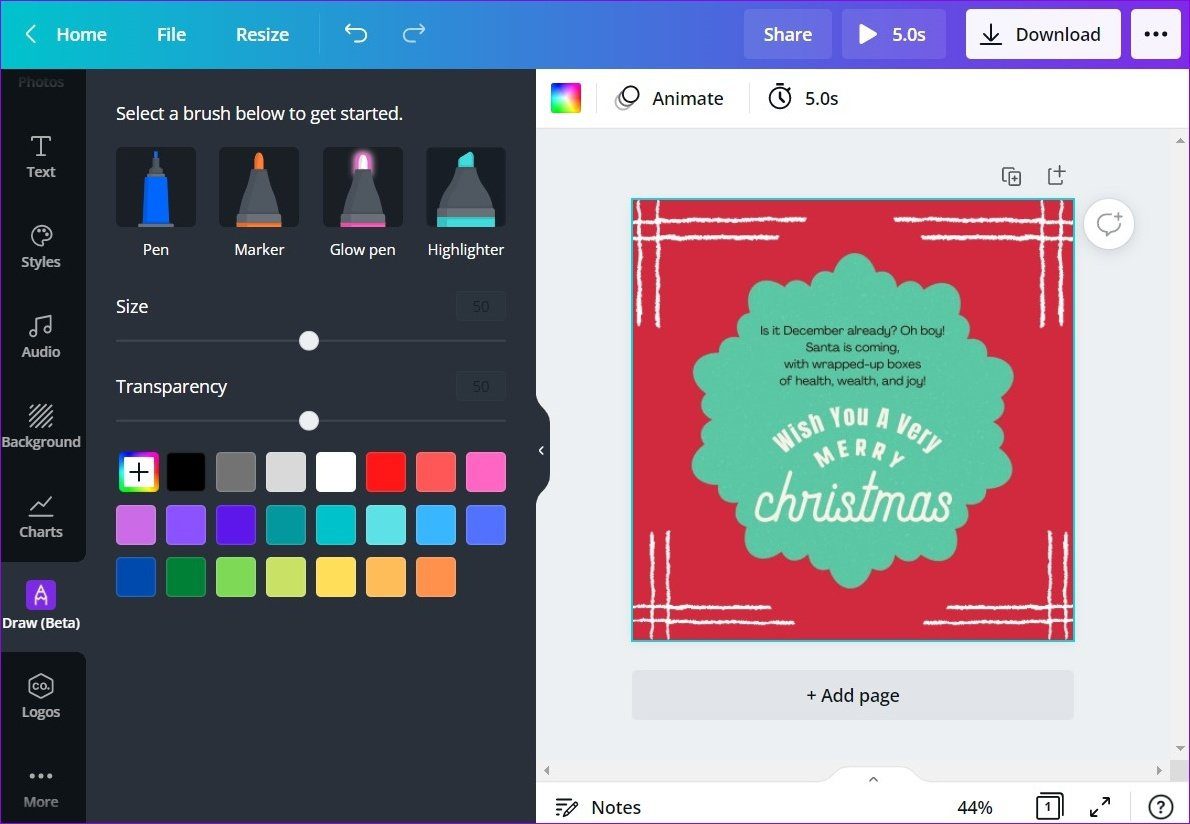 Нарисовать границу в Canva