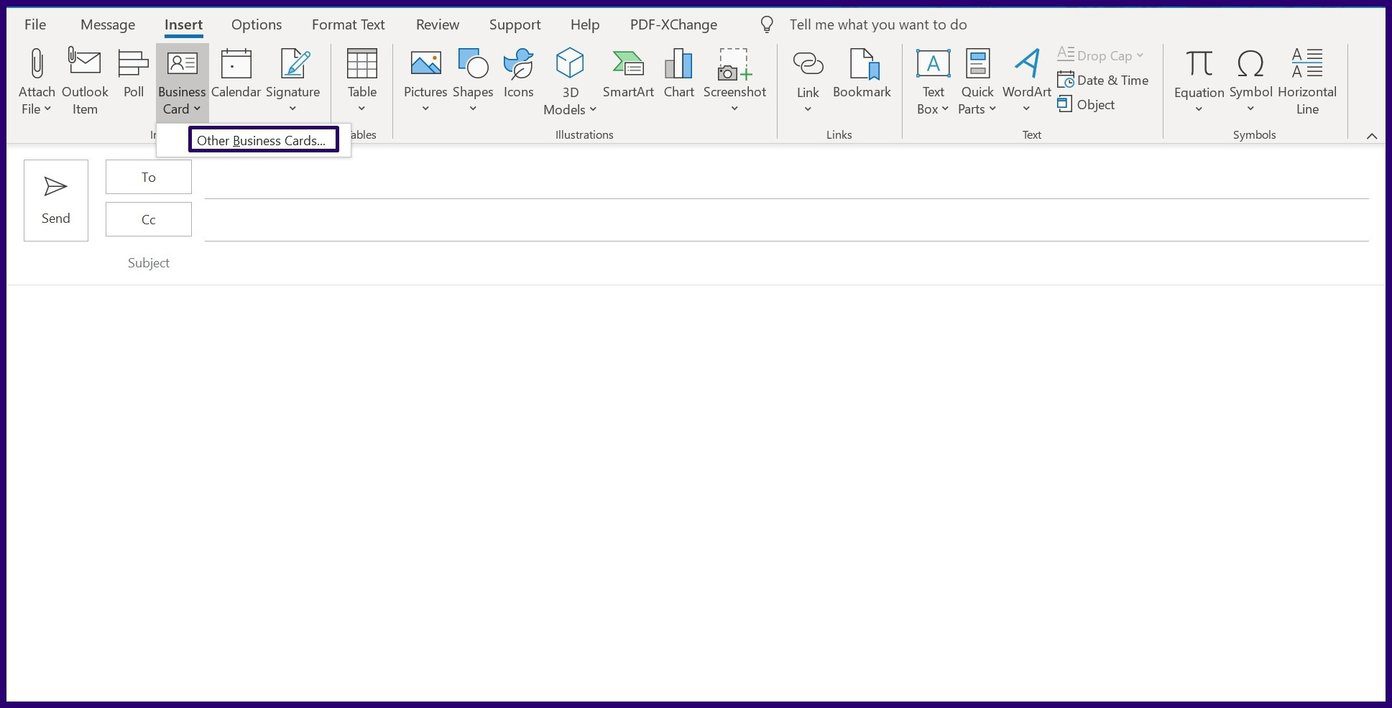 Как создавать и использовать визитки в Outlook шаг 17