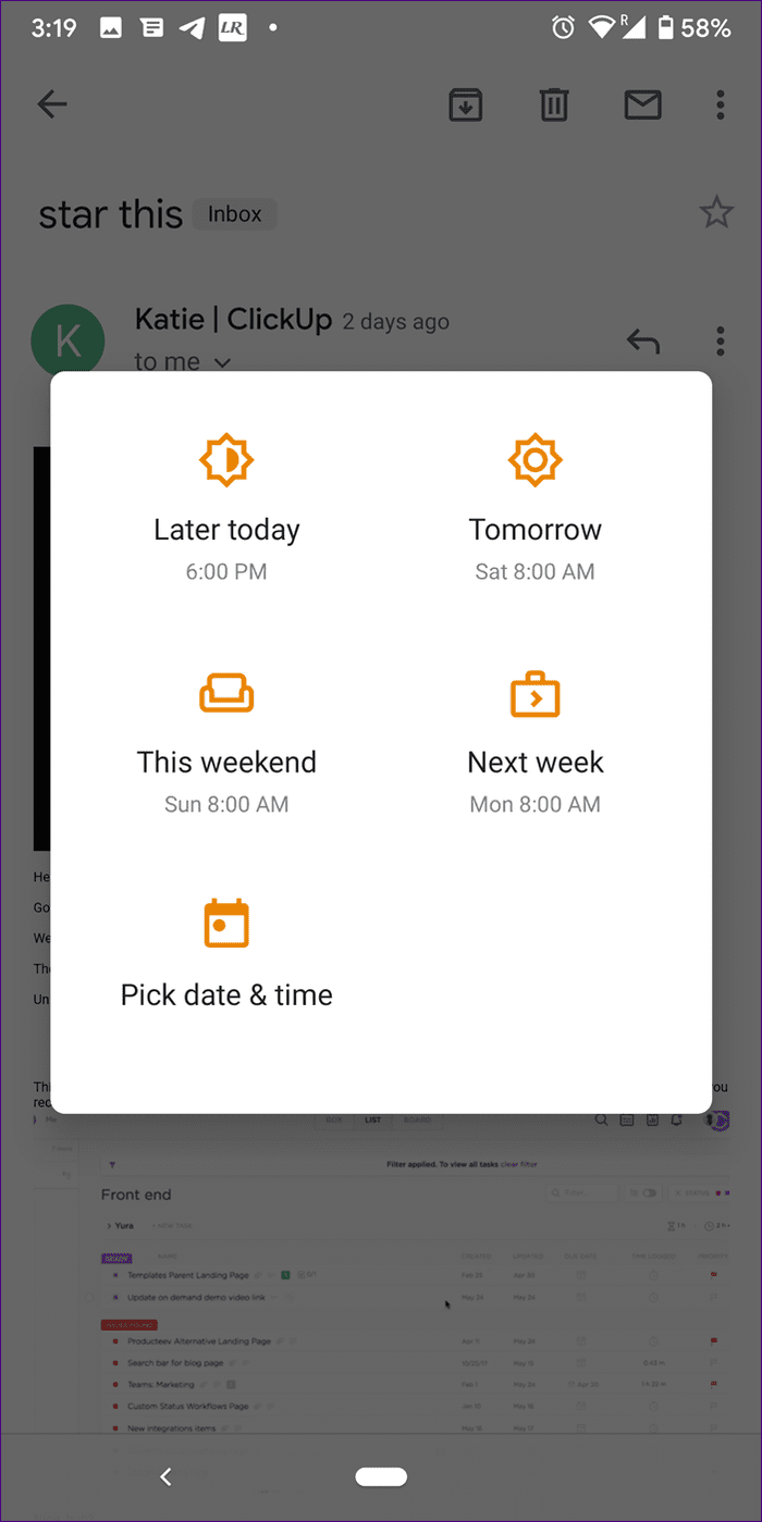 Отложить в Gmail Включить Отключить 9