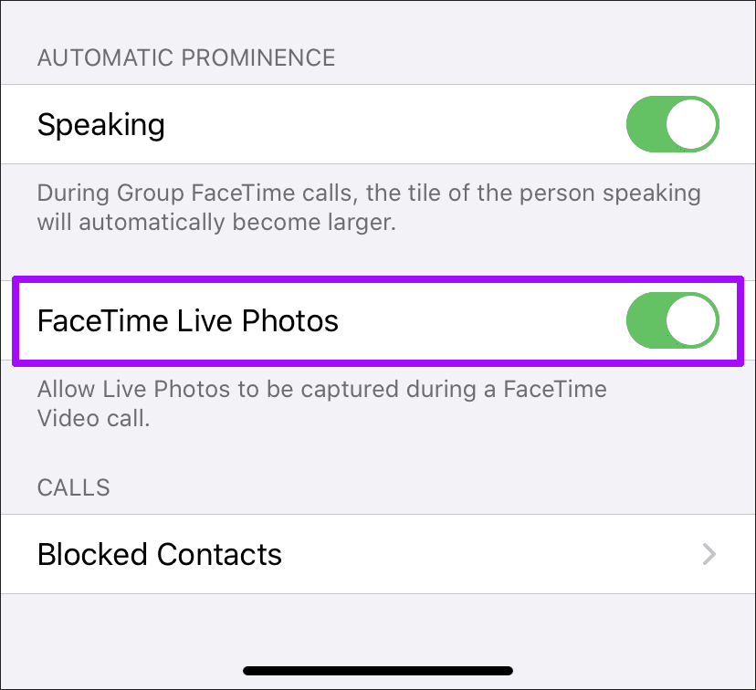 Face Time Live Photos не работает Исправления 1