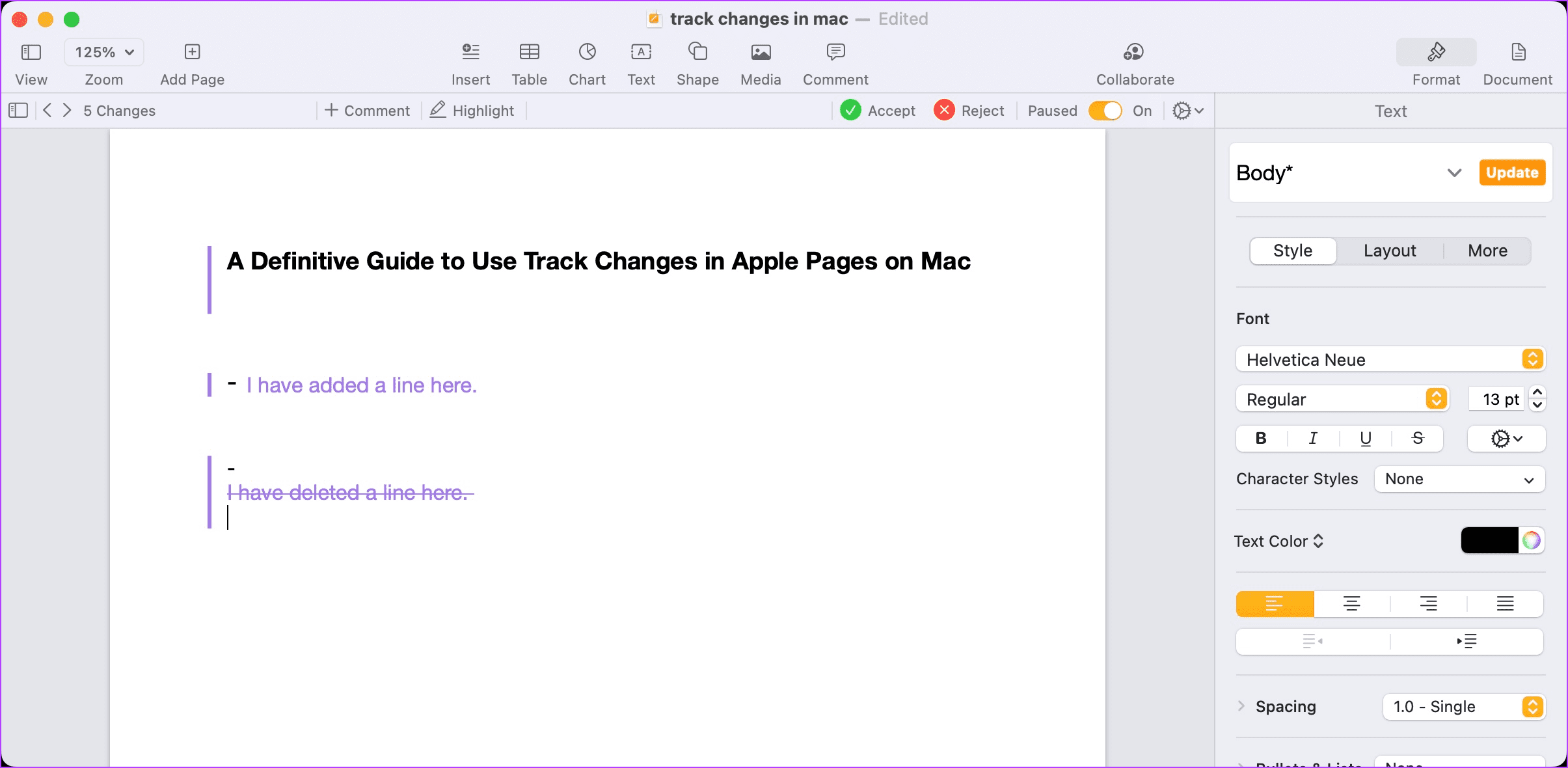 1. Включите отслеживание изменений на страницах Apple 4