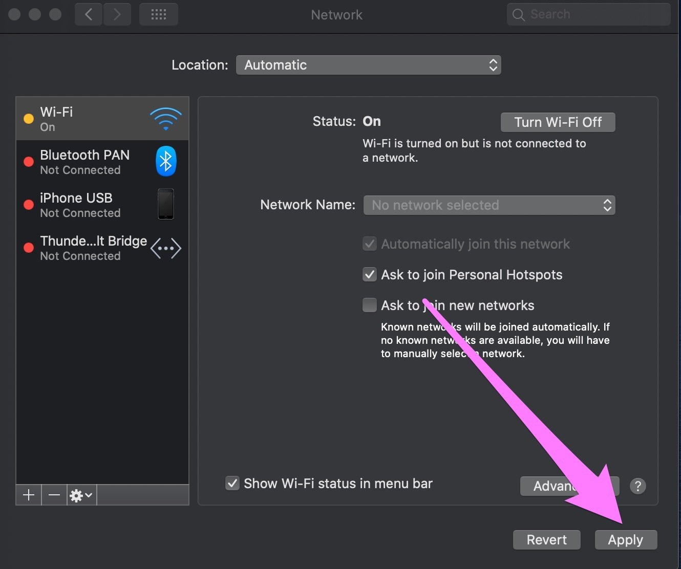Сбросить сетевой стек Wi-Fi Mac 06