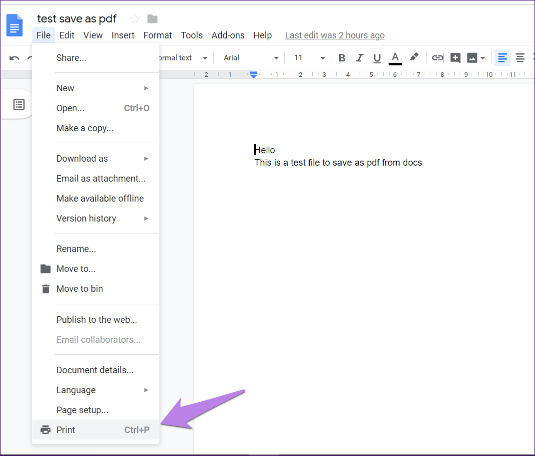 Сохранить Документы Google как PDF 19