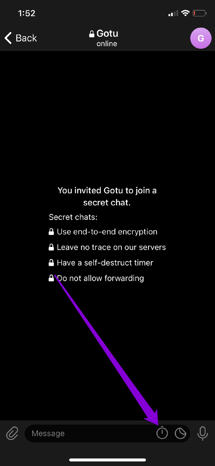 Сообщения о самоуничтожении в Telegram