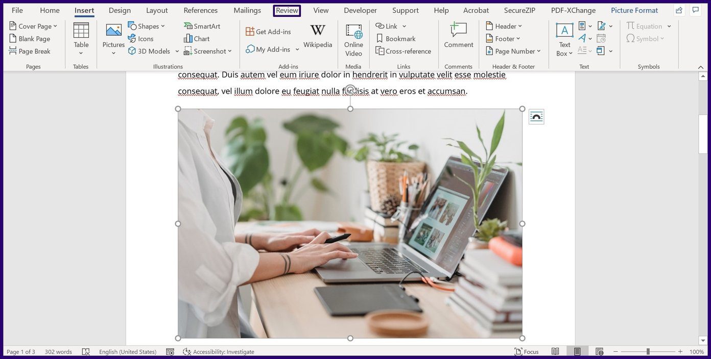 Как заблокировать изображение в Microsoft Word Шаг 9