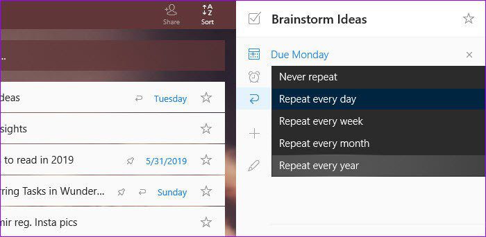 Создавайте повторяющиеся задачи в Wunderlist 5